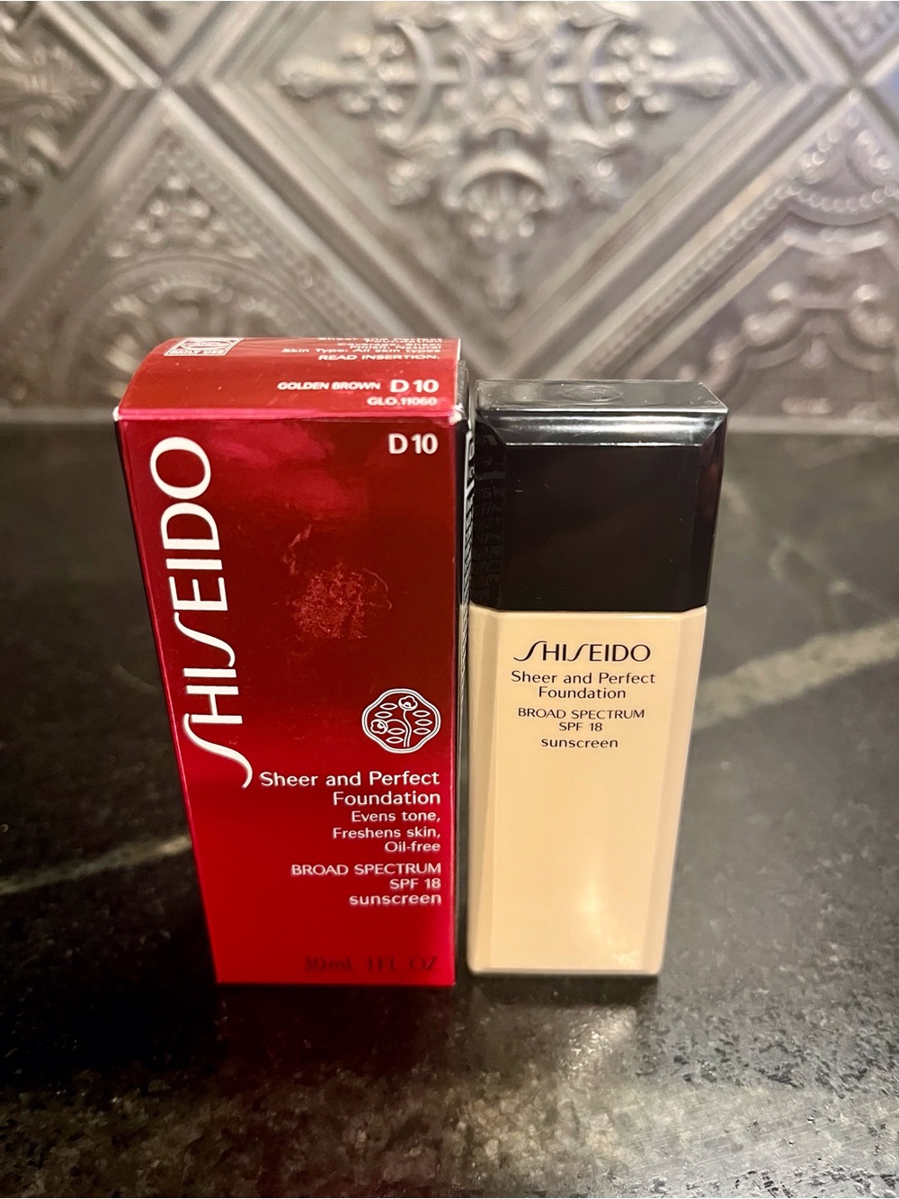 Shiseido Sheer and Perfect Foundation D10 Golden Brown